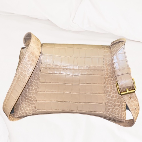 Balenciaga Hourglass  Embossed Croc Shoulder Bag - Picture 7 of 16